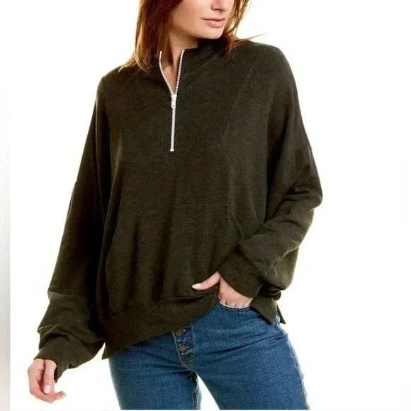 LNA Blake 1/2-Zip Sweatshirt Black Size XL NWT - Picture 1 of 7